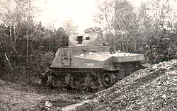 recovering a Lee tank up a steep slope