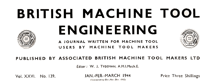 Header for 1944 British Machine Tool Engineering Journal