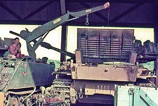 Centurion engine at 106 Nui Dat - 1971