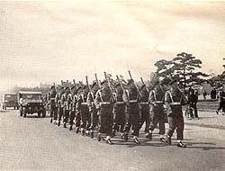 Armoured Car Squadron marches through Tokyo