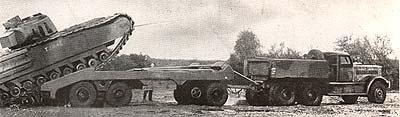Churchill tank being drawn up onto Dyson